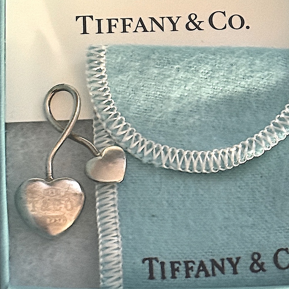 Vintage Tiffany Sterling Double Puffy Heart Open Slide Pendant ONLY 1 FOR SALE - Picture 7 of 14